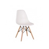 Scaun bucatarie si living Moon, ergonomic, polipropilena, structura lemn, 100 kg, alb