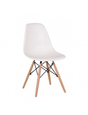 Scaun bucatarie si living Moon, ergonomic, polipropilena, structura lemn, 100 kg, alb foto