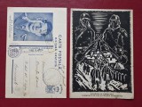 Doua carti postale militare trimise de pe front WWII acelasi expeditor/destinatar trimise de Craciun 1943 si 1944