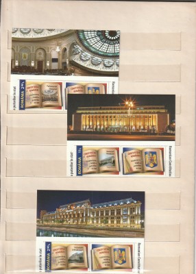 ROMANIA 2023 LP 2413 CONSTITUTIA ROMANIEI COLABORAREA INSTITUTIONALA SERIE CU VINIETA SI MANSETA ILUSTRATA MNH NESTAMPILATA foto