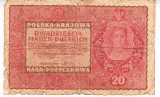 M1 - Bancnota foarte veche - Polonia - 20 marek - 1919