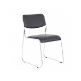 Scaun vizitator GN Emil, piele ecologica, cadru metalic cromat, stivuibil, 100 kg