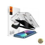 Folie de protectie Ecran Privacy Spigen EZ FIT pentru Apple iPhone 16e / 14 / 13 Pro / 13 Sticla securizata Full Glue Set 2 bucati