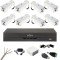 Sistem complet de supraveghere 8 camere exterior Dahua 2MP IR 80m, DVR 8 canale, accesorii montaj SafetyGuard Surveillance
