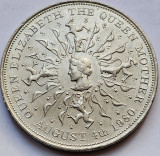 25 New pence/ Crown 1980 Marea Britanie, Queen Mother, km#921, Europa
