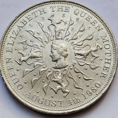 25 New pence/ Crown 1980 Marea Britanie, Queen Mother, km#921