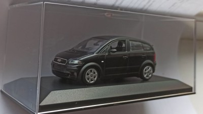 Macheta Audi A2 (8Z) 2000 negru - Minichamps 1/43 foto