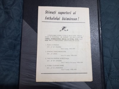 Program Turneu amical (FC Baia M, Ruch Chorozov,Spartak Ivano si Vasutas Nyereghyaza) foto