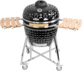 Gratar ceramic Kamado Egg 26 inch, negru, cu suport si roti