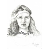 G5. Lucrare de grafica in creion pe hartie, Printesa Ileana, Hartie, A4
