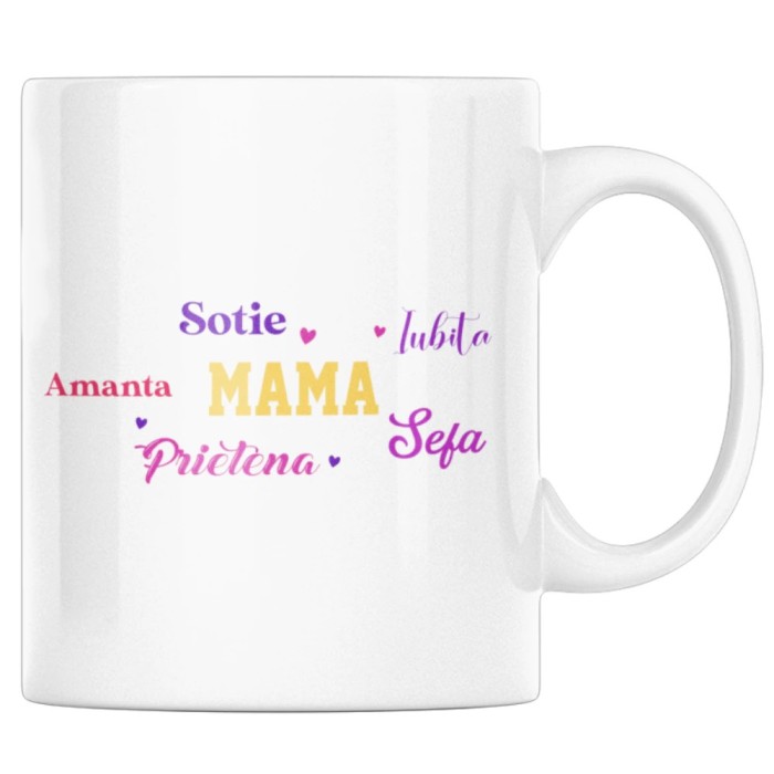 Cana alba personalizata &quot;Prietena, Iubita, Sotie, Amanta, Mama, Sefa&quot;, INOVATIX&reg;. 330ml