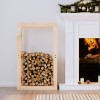 Rastel Lemne Foc vidaXL, 60x25x100cm, Lemn Masiv Pin, Natural, Suport Depozitare Interior/Exterior