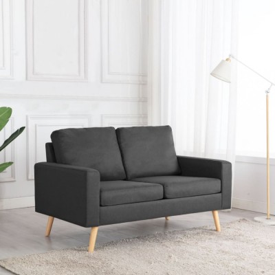 Gossi canapea cu 2 locuri, gri inchis, material textil foto