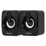 Boxe PC 2.0 Rebel, 3 W, 88 dB, 45 Hz, 4 Ohm, alimentare USB, control volum, Negru