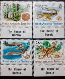 Teritoriul antarctic britanic 1991 animale preistorice Mezozoic , Dinozaur, rechin, șop&acirc;rla serie 4v neștampilată, Nestampilat