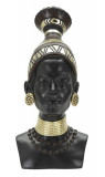 Statueta decorativa, Massai Woman Tribe, Mauro Ferretti, 23 x 19 x 38.5 cm, polirasina, negru/multicolor