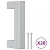 Manere de dulap, 20 buc., argintiu, 64 mm, otel inoxidabil