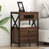 vidaXL Dulap de noapte Stejar brun 40 x 31 x 60 cm Lemn compozit