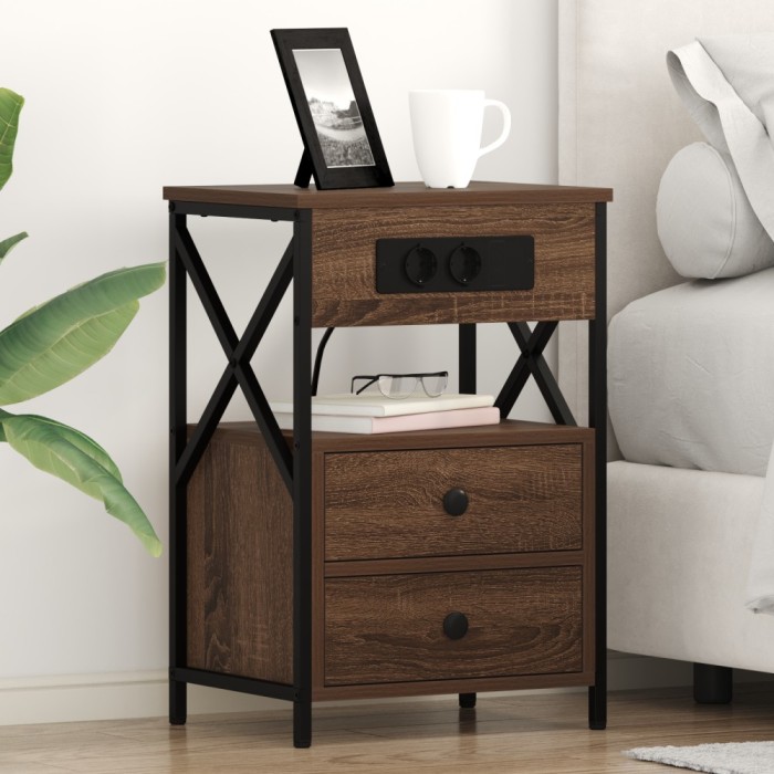 vidaXL Dulap de noapte Stejar brun 40 x 31 x 60 cm Lemn compozit