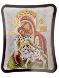 Cumpara ieftin Icoana argintata - Maica Domnului Milostiva - Kykkiotisa 8,5x10 cm