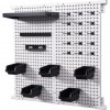 Organizator de perete pentru scule, Otel, carlige si rafturi, 2 x paneluri, dimensiune totala 814 x 814 m, max 150 kg, Oem