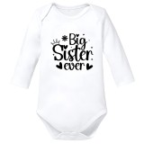Body bebe big sister surori gluma haiosa alb bumbac marimea 74