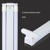 Corp Iluminat LED Tub T8 2x120cm V-Tac SKU-6055, IP20, Alb, Aluminiu (Fara Tuburi)