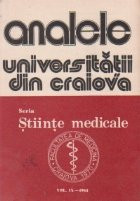 Analele Universitatii din Craiova, Seria Stiinte Medicale, Vol. IX-1984 foto