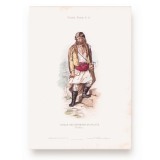 Țăran din zona Galați, litografie colorată manual, cca. 1840