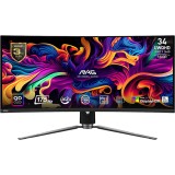 Monitor LED MSI Gaming MAG 341CQP Curbat 34 inch UWQHD QD-OLED 0.03 ms 175 Hz USB-C HDR