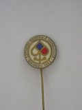 QW9 K 71- Insigna tematica expozitii - Bucuresti - expozitia cehoslovaca - 1969
