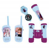 Set Walkie Talkies, binoclu si busola, Lexibook, raza de transmisie 120 m, Frozen, Disney Frozen