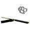 Set baston telescopic 65 cm auriu + box argintiu 0.5 cm grosime