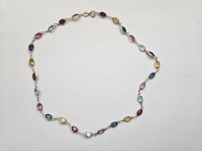 Lant din argint cu zirconii #3054 foto