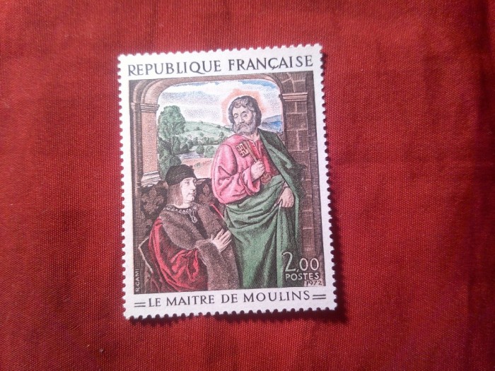 Serie 1 valoare Franta 1972 Pictura - Stapanul morii si Sf. Petru