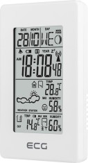 Statie meteo interior-exterior ECG MS 100 White, senzor extern fara fir, LCD,