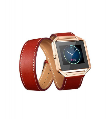 Bratara Infinity din piele ecologica pentru Fitbit Blaze fara carcasa-Culoare Roșu foto