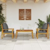 Gossi set mobilier de gradina cu perne, 3 piese, lemn masiv acacia