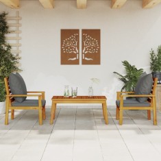 Gossi set mobilier de gradina cu perne, 3 piese, lemn masiv acacia