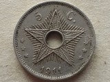CONGO BELGIAN-5 CENTIMES 1911