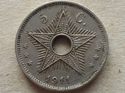 CONGO BELGIAN-5 CENTIMES 1911 foto