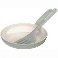 Tigaie cu spatula BergHOFF, Leo Balance Sage, Ø24 cm, 1.7 L, 35 cm, aluminiu reciclat, strat antiaderent, verde