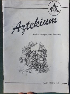 Aztekium, revista colectionarilor de cactusi, Nr 1 din 1998, 20 pag foto