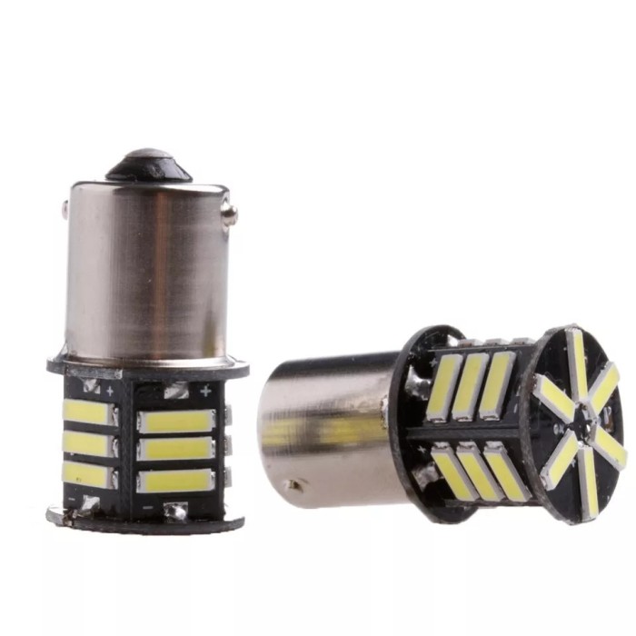 Set 2 leduri py21w( bay15) , alb 6000k , 12v