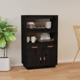 vidaXL Dulap &icirc;nalt, negru, 67x40x108,5 cm, lemn masiv de pin