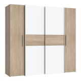 Cumpara ieftin Dulap Closet 4 usi sonoma stejar alb melamina 200x61.5x190.5 cm