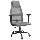 Cumpara ieftin Scaun birou reglabil in inaltime, gri, piele artificiala/plasa