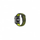 Cumpara ieftin Curea Silicon Sport Compatibila cu Apple Watch 38-40 mm - iberry Strap C002 Black/Lime