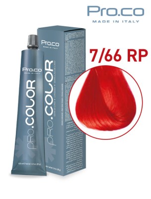 Vopsea de par profesionala PRO.COLOR 100 ml - Pro.Co - 7/66RP ROSU INTENS FERRARI foto