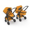 Carucior 2 in 1 Greentom Black Sunflower, 100% Ecologic, Reversibil, Landou Organic, 0-2.5 ani, Antracit/Gri/Roz/Multicolor